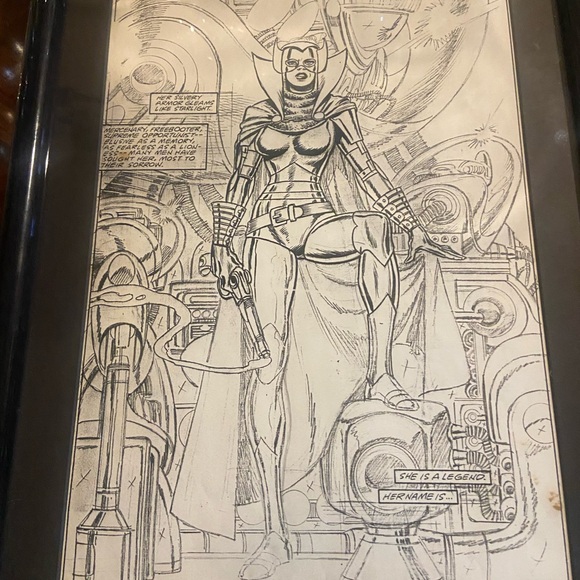 Dave Cockrum’s Iron Maiden from revival of THUNDER Agents Framed Black and White - Picture 4 of 17